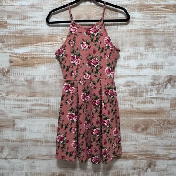 Women’s Floral Sleeveless Dress in Coral/Pink Size Small - Picture 1 of 5